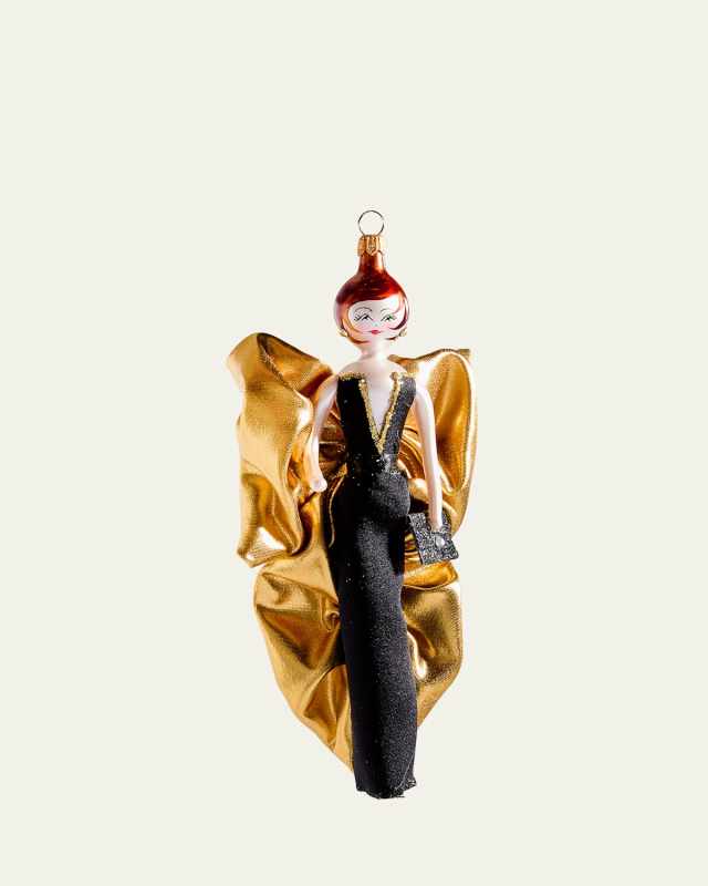 Fashionista Black Dress Christmas Ornament